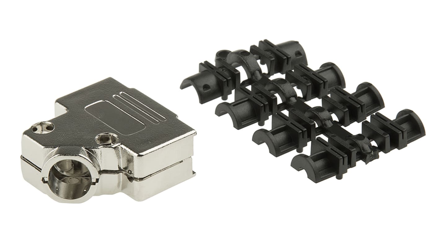 MH Connectors MHD45PK Series ABS Angled D Sub Backshell, 15 Way, Strain Relief