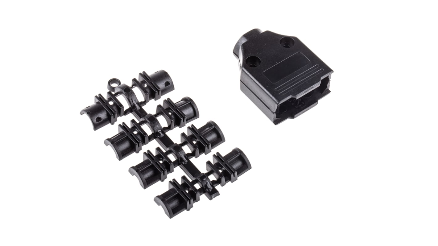 MH Connectors MHDTPPK Series ABS D Sub Backshell, 9 Way, Strain Relief