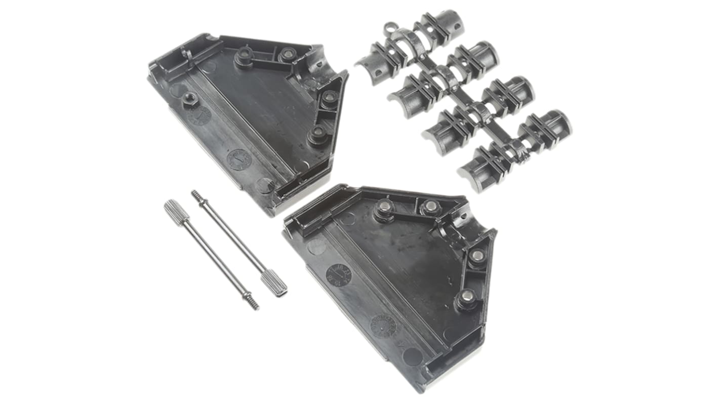 MH Connectors MHDTPPK Series ABS D Sub Backshell, 37 Way, Strain Relief