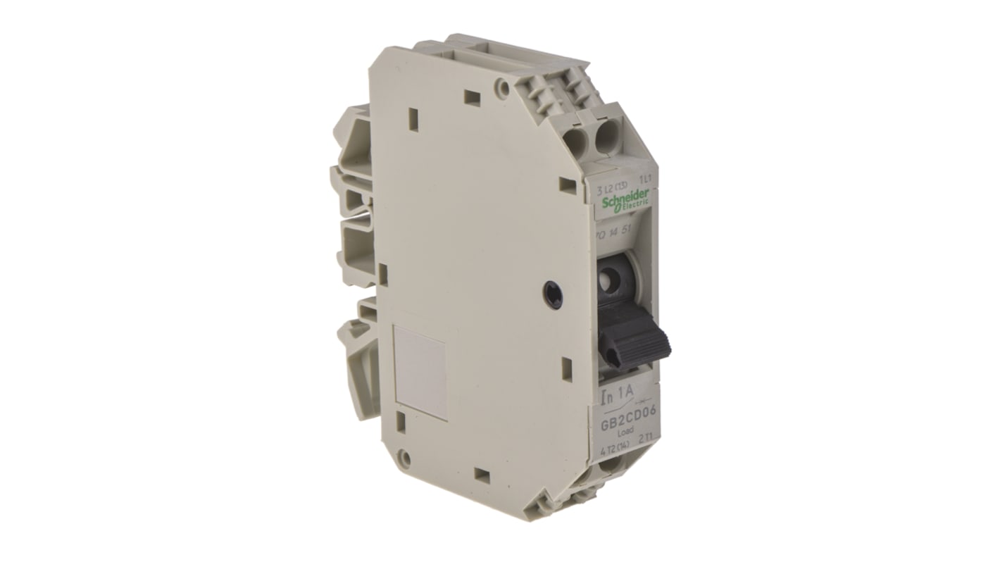 Schneider Electric GB2 Thermischer Überlastschalter / Thermischer Geräteschutzschalter, 1-polig + N-polig, 1A, 250V ac