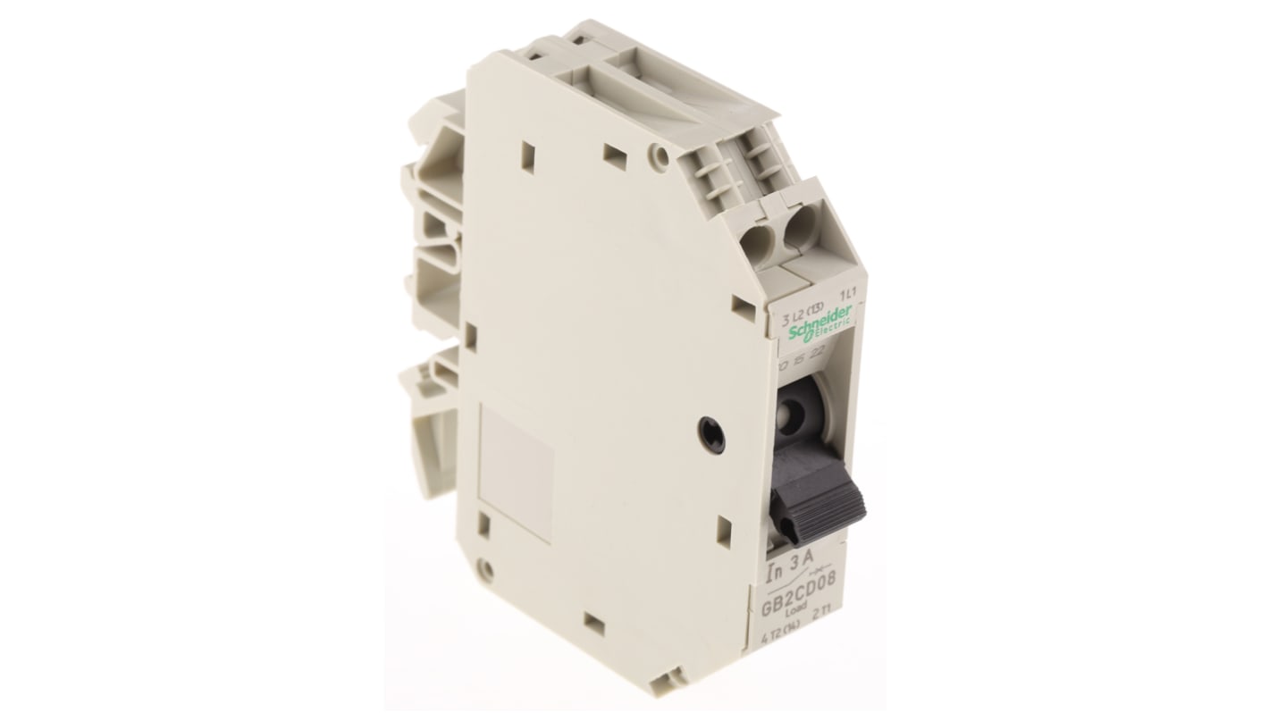 Schneider Electric Thermal Circuit Breaker - GB2 1P + N Pole 250V ac Voltage Rating DIN Rail Mount, 3A Current Rating