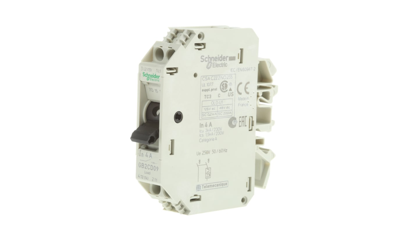Schneider Electric Thermal Circuit Breaker - 1P + N Pole DIN Rail Mount, 4A  Current Rating