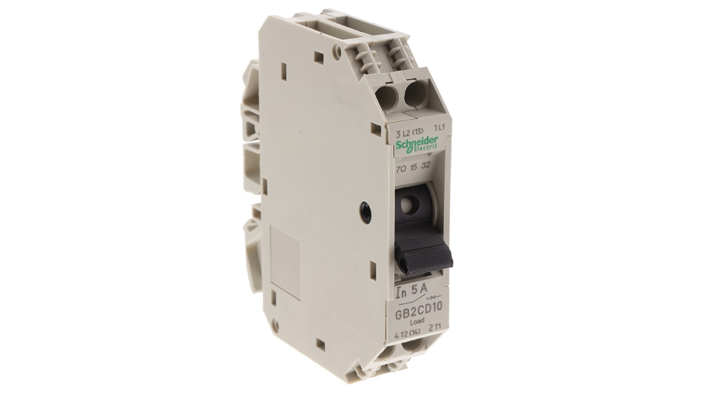 Schneider Electric Thermal Circuit Breaker - GB2 1P + N Pole 250V ac Voltage Rating DIN Rail Mount, 5A Current Rating