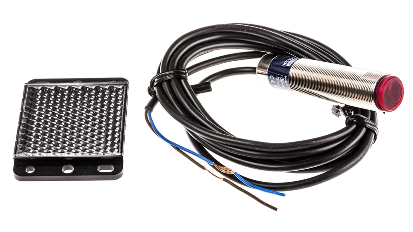 Rs-Online Sensore fotoelettrico Cilindrico Telemecanique Sensors a retroriflessione rilevamento 2 m uscita Relè