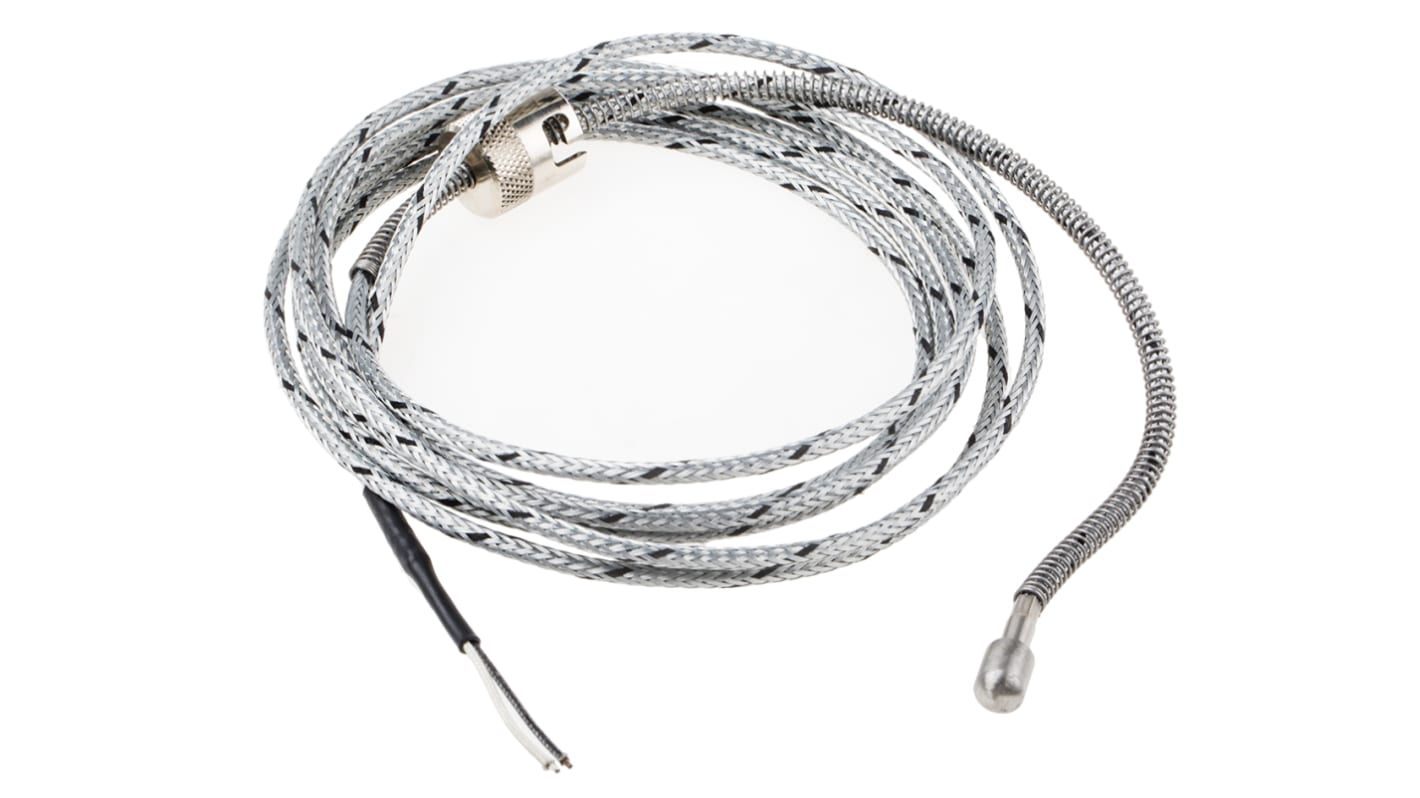 Termopar tipo J RS PRO, Ø sonda 8mm x 20mm, temp. máx +400°C, cable de 2.5m, conexión Cable