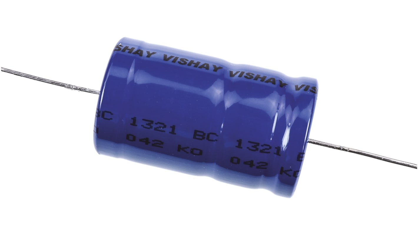 Condensador electrolítico Vishay serie 042 ASH, 33μF, -10 → +50%, 450V dc, Axial, Orificio pasante, 18 (Dia.) x