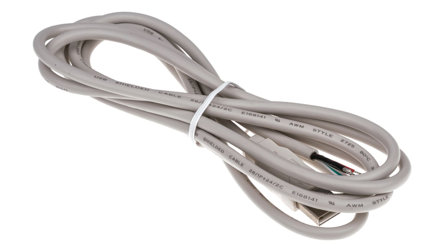 Molex USBケーブル, USB A → 未処理終端, 2.1m, USB 2.0