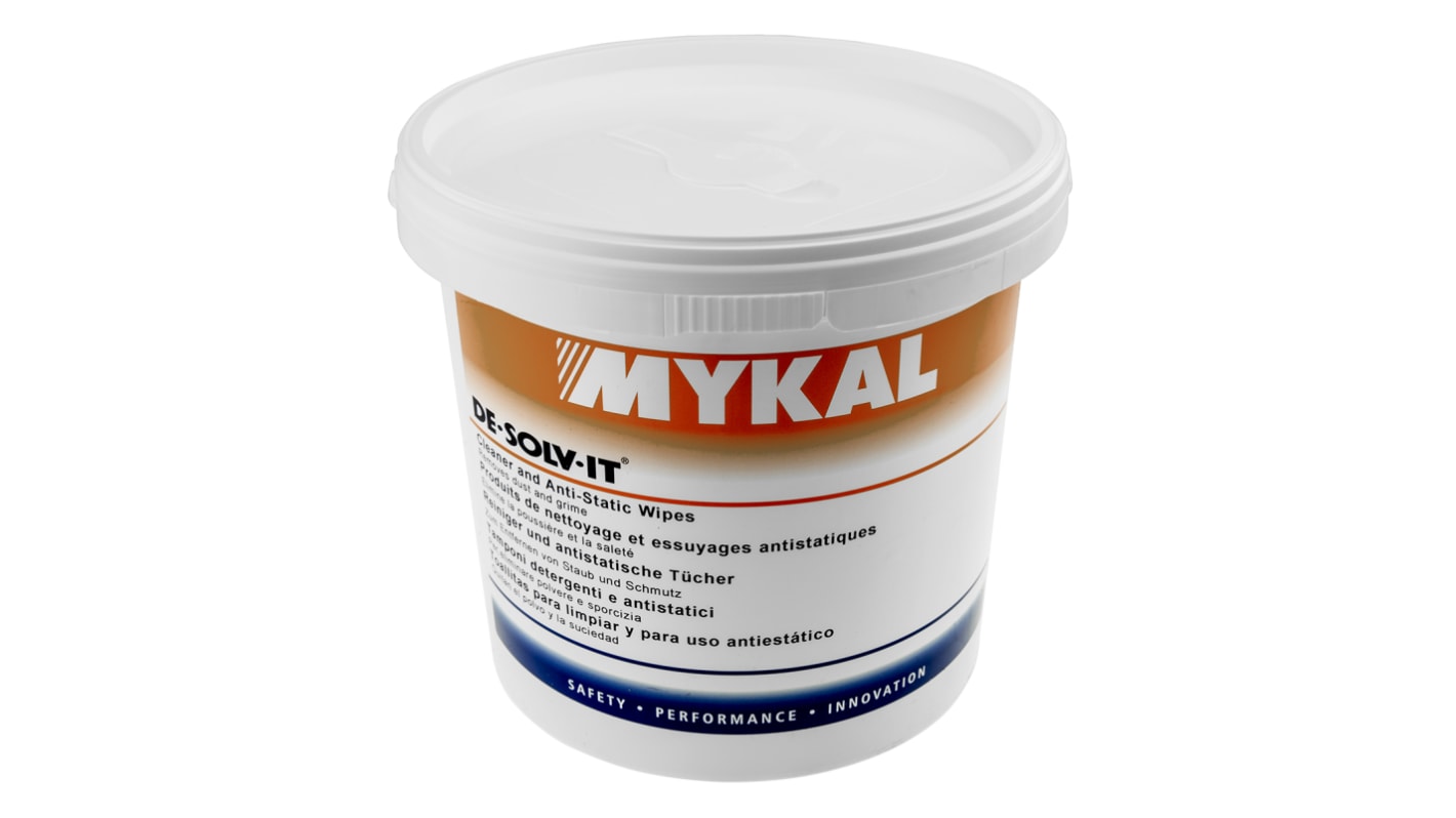 Mykal Industries Wet Anti-Static Wipes, Tub of 150, 280 x 280mm
