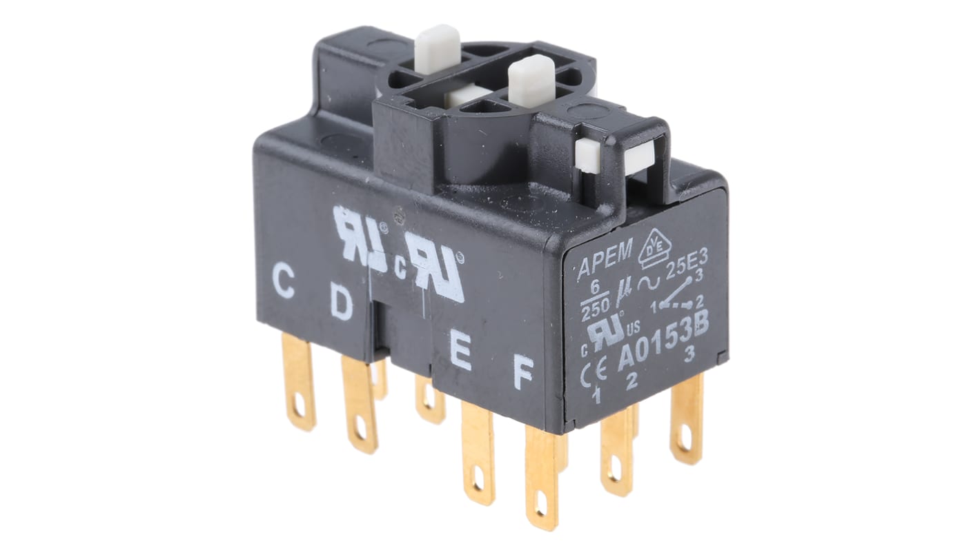 APEM A01 Series Contact Block for Use with A01 Series, 4CO