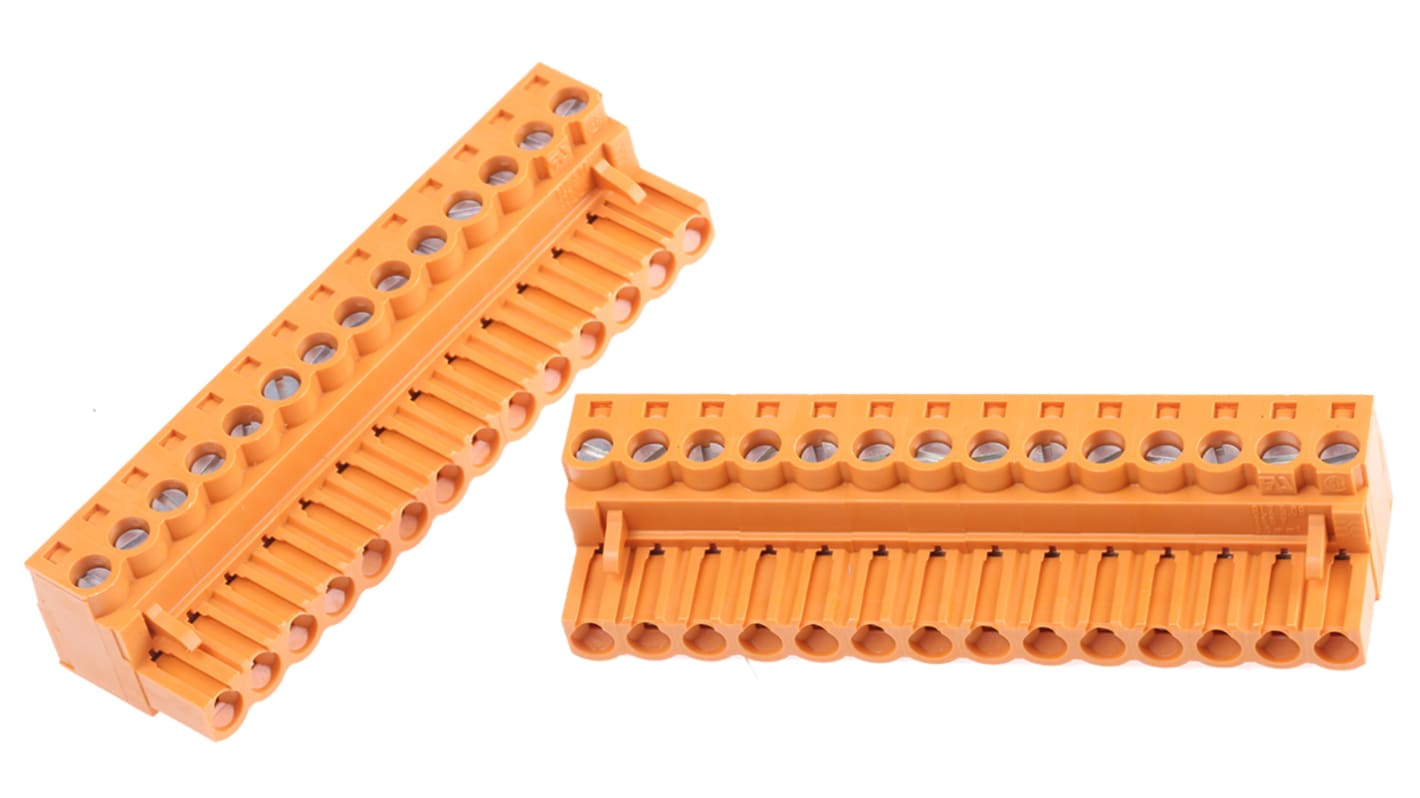 Weidmuller BL 5.08 プラグ式端子台, 15A, 400 V, 5.08mmピッチ, 1列, 14極