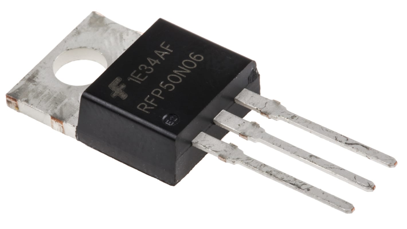 onsemi MegaFET N-Channel MOSFET, 50 A, 60 V, 3-Pin TO-220AB RFP50N06
