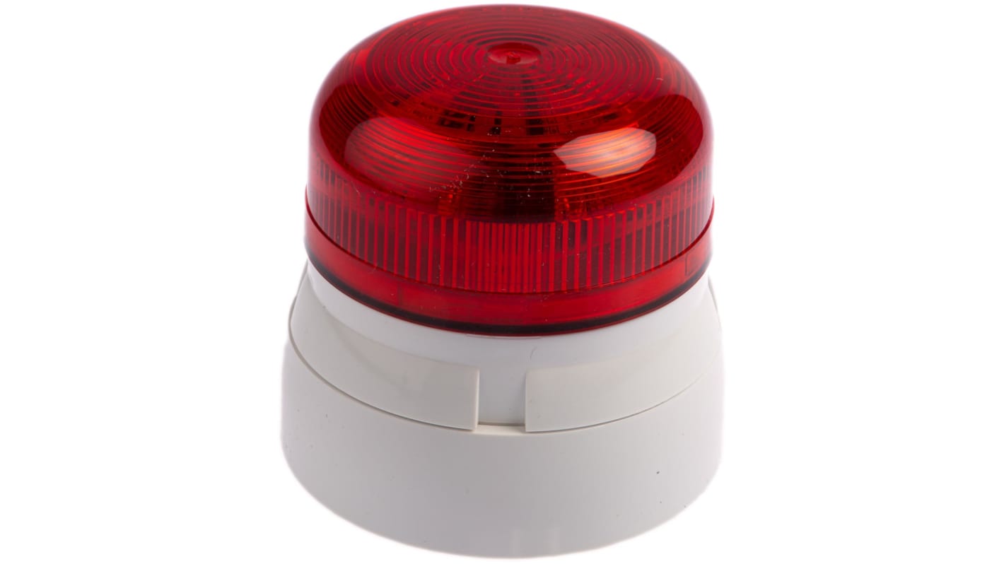 Klaxon Flashguard QBS Series Red Flashing Beacon, 24 V dc, Surface Mount, LED Bulb