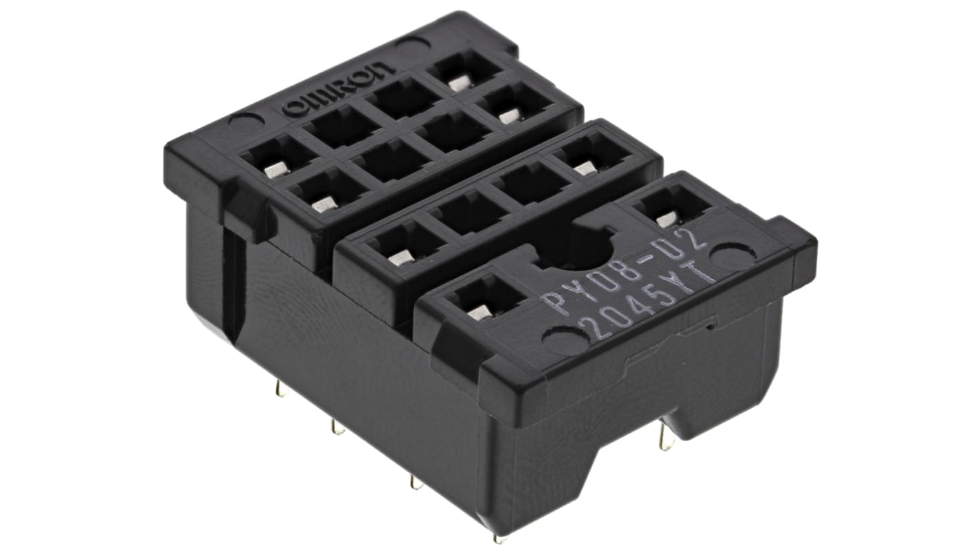 Omron 14 Pin 250V ac DIN Rail Relay Socket for use with Various Series