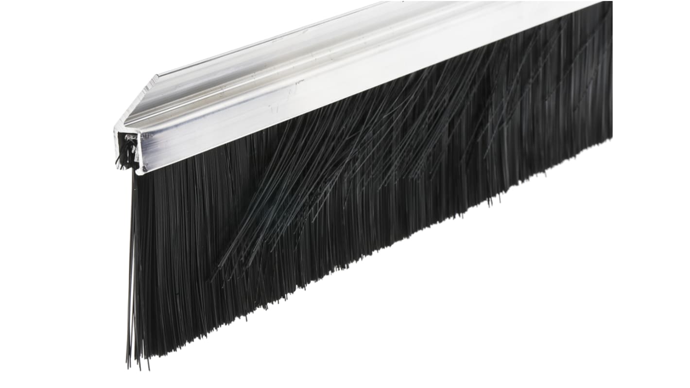 RS PRO Black Aluminium, Nylon Brush Strip, 60mm