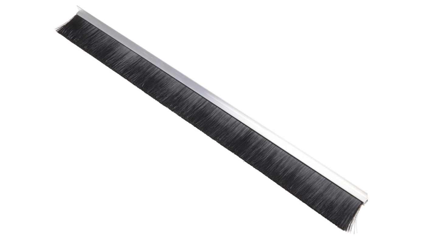 Striscia con spazzola RS PRO in  in alluminio e nylon, col. Nero, 75mm x 13 mm x 12mm