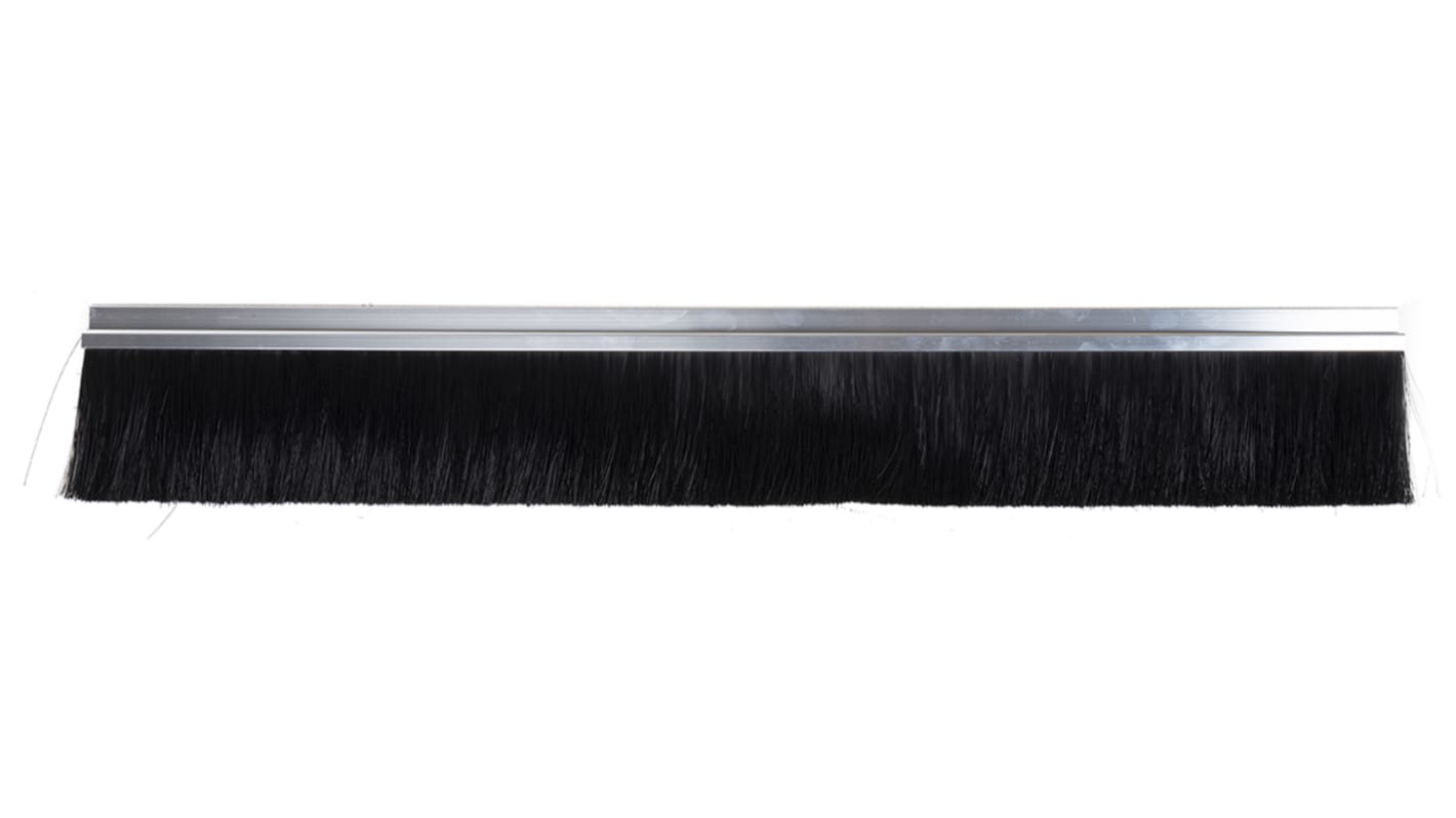 RS PRO Black Aluminium, Nylon Brush Strip, 115mm