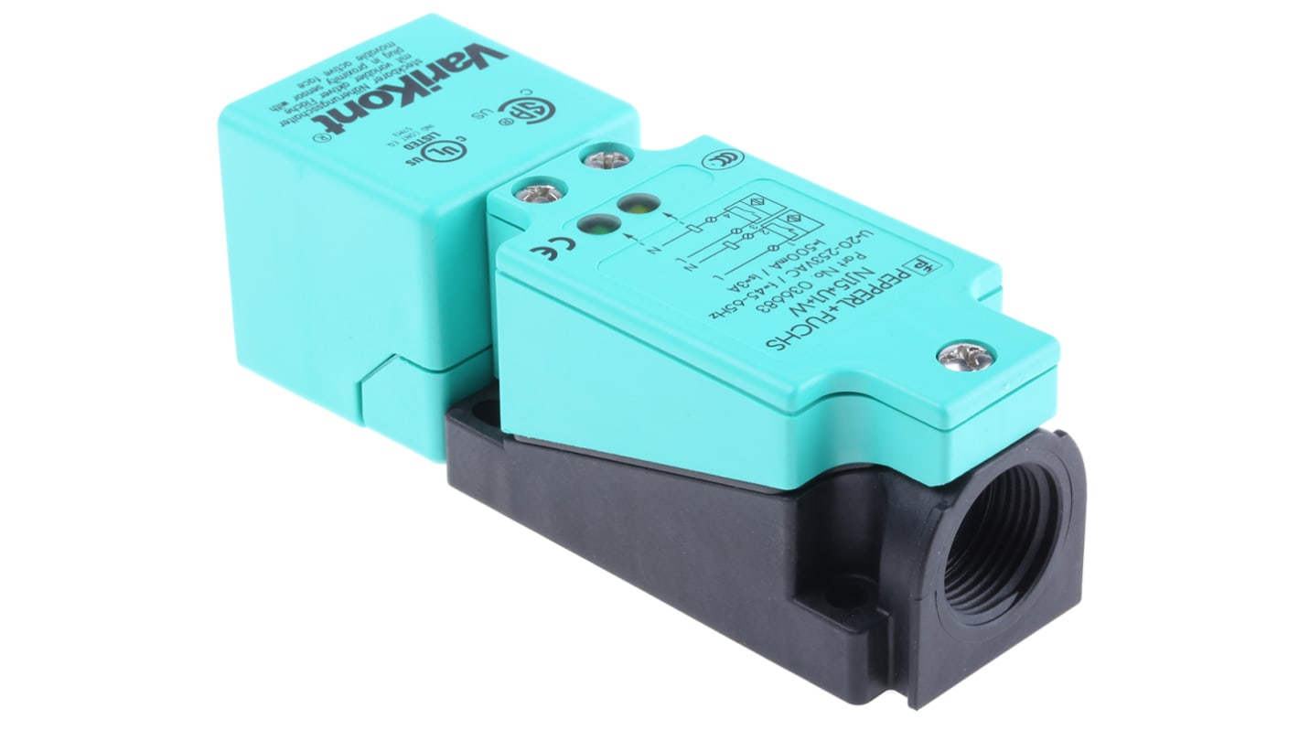 Pepperl + Fuchs Block Proximity Sensor, 15 mm Detection, 20 → 253 V ac