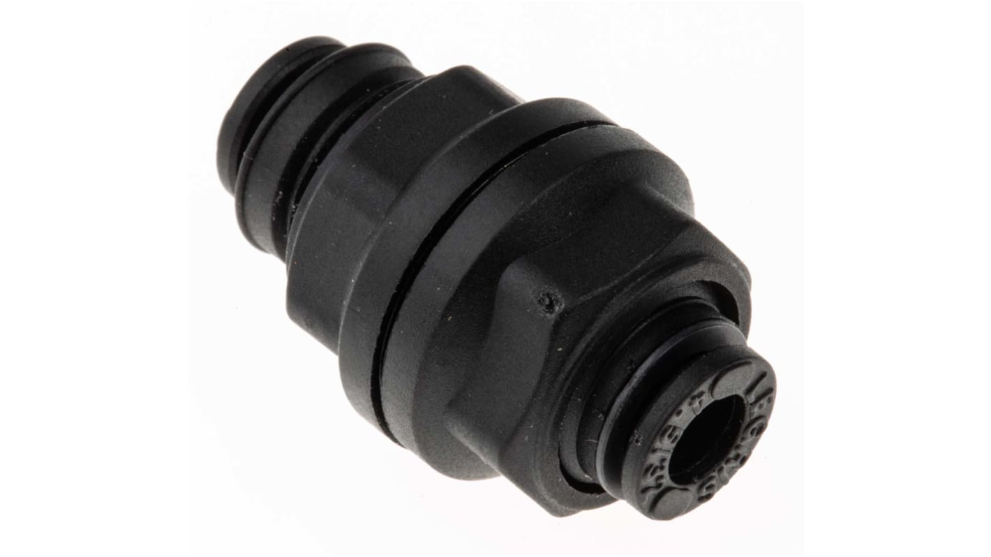 Legris LF3000 Series Bulkhead Tube-to-Tube Adaptor, Push In 4 mm to Push In 4 mm, Tube-to-Tube Connection Style