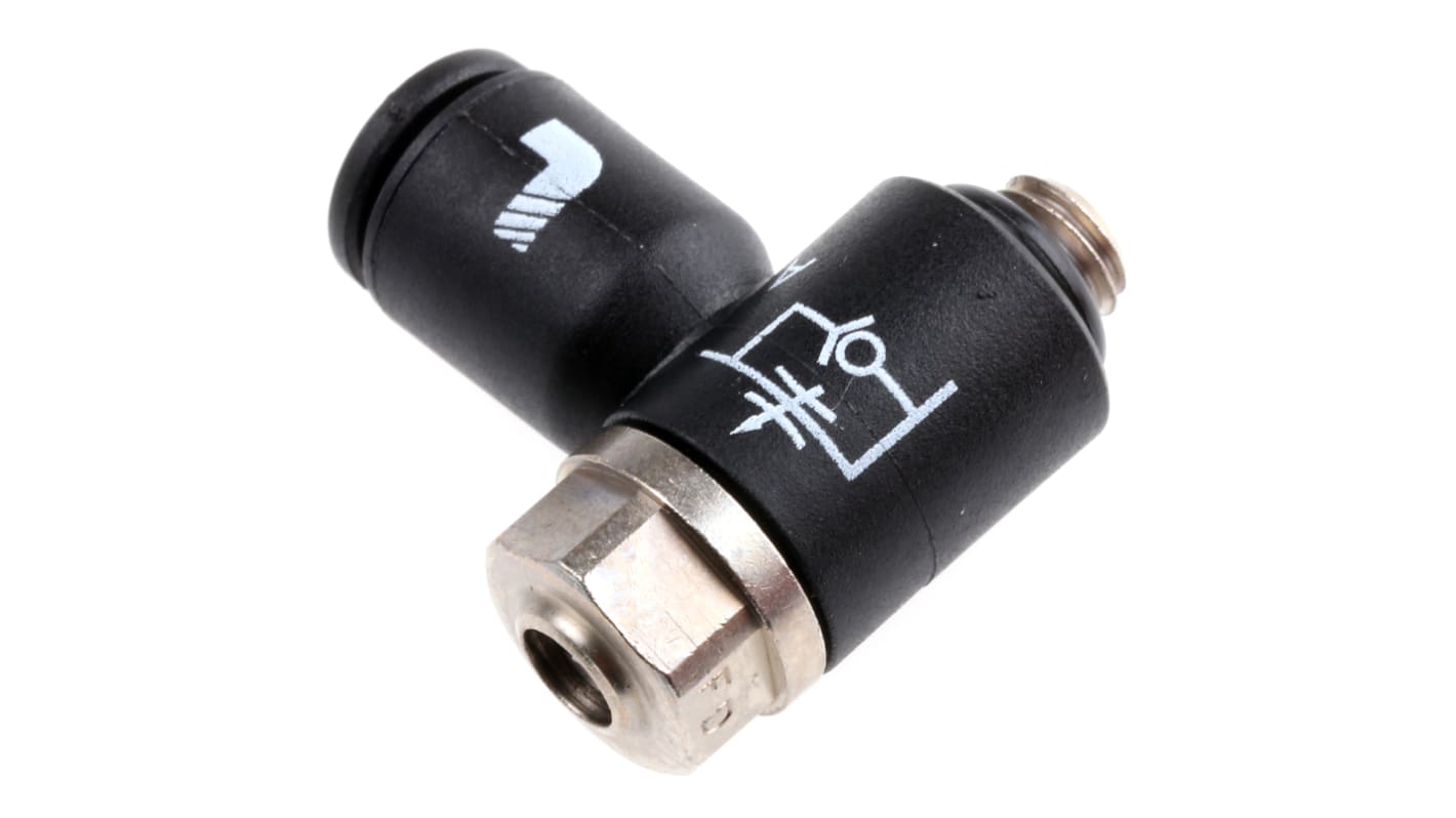 Legris 7010 Series Threaded Flow Regulator, M5 x 0.8 Male Inlet Port x 4mm Tube Outlet Port