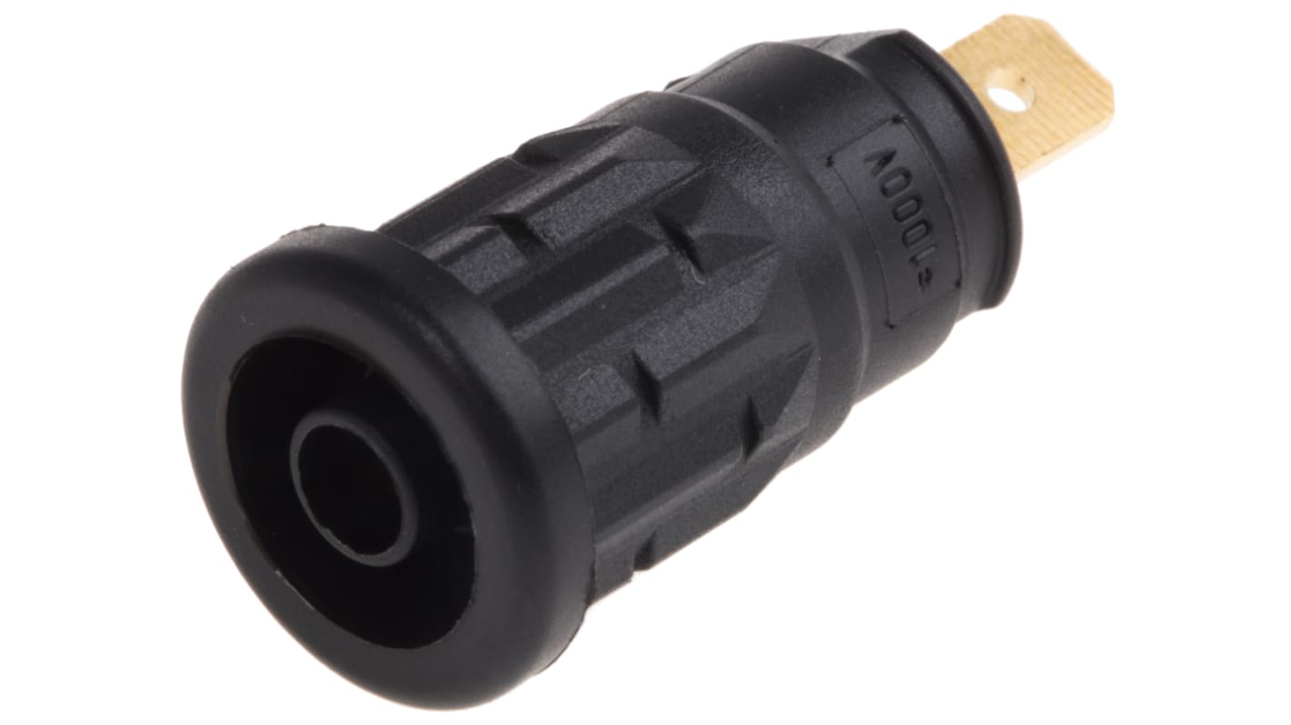 Hirschmann Test & Measurement Black Female Banana Socket, 4 mm Connector, 24A, 1000V ac/dc, Gold Plating