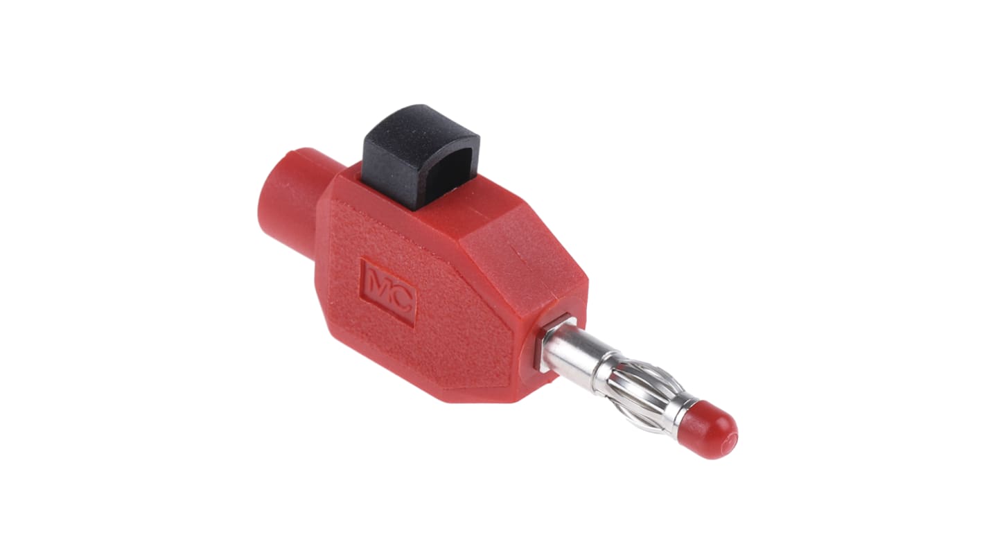 Staubli Red Male Banana Plug, 4 mm Connector, Clamp Termination, 10A, 30 V, 60V dc, Nickel Plating