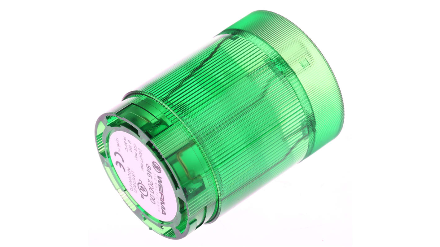 Werma 846 Series Green Steady Effect Beacon Unit, 12 → 230 V ac/dc, AC, DC, IP54