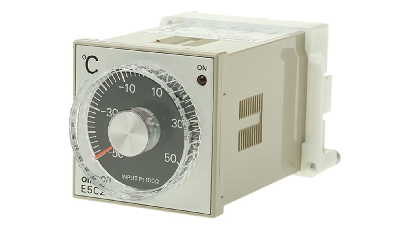 Omron E5C2 Panel Mount, Din-Rail Removable Socket On/Off Temperature Controller, 48 x 48mm Relay, 100 → 240 V ac Supply