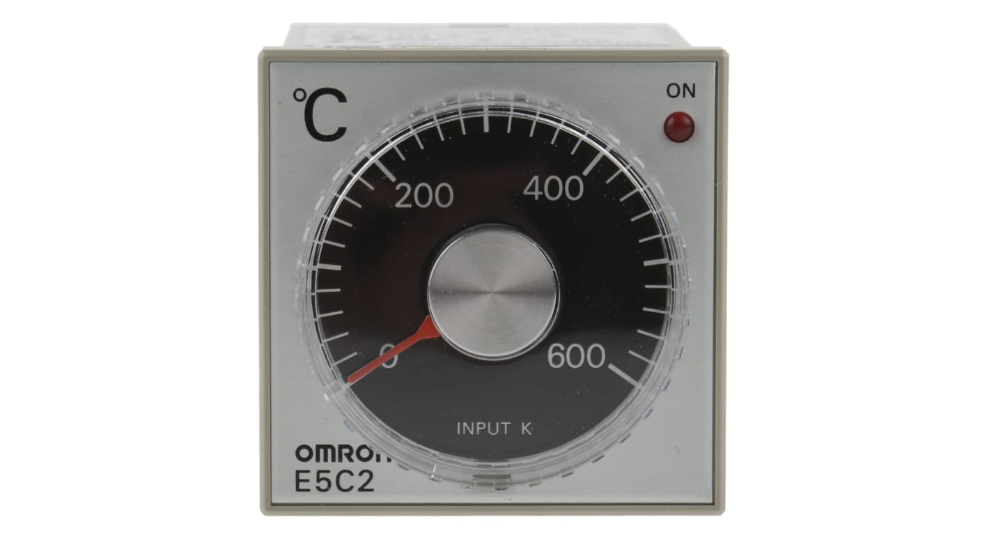 Omron E5C2 Panel Mount, Din-Rail Removable Socket On/Off Temperature Controller, 48 x 48mm Relay, 100 → 240 V ac Supply