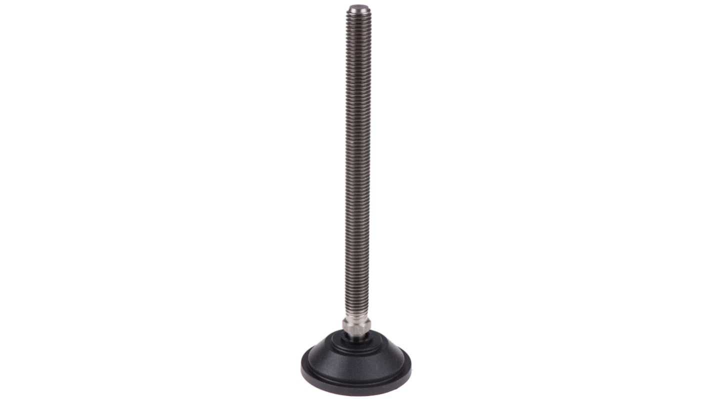 Nu-Tech Engineering M12 PA Reinforced Nylon Adjustable Foot, 600kg Static Load Capacity 10° Tilt Angle
