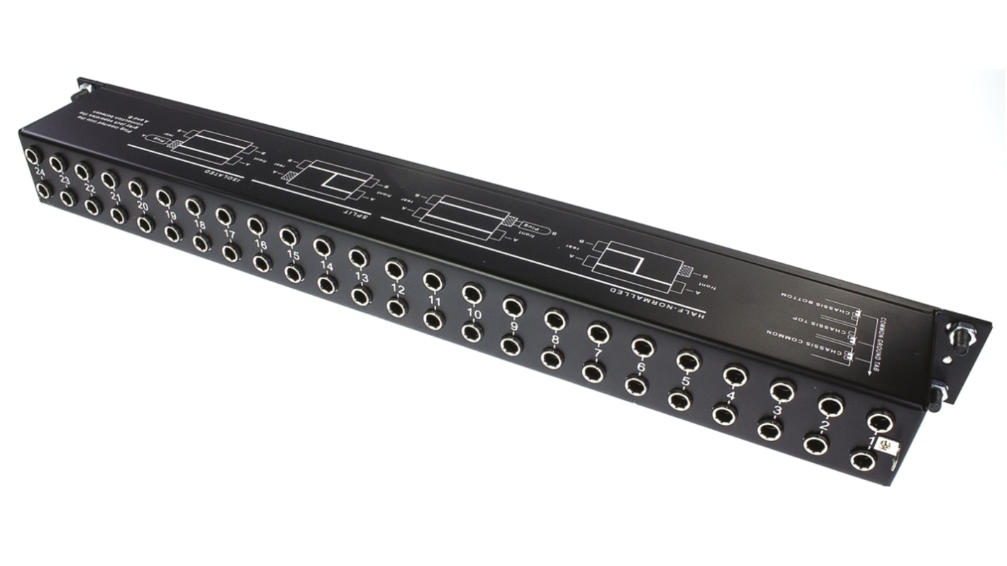 Jack Socket 48 Port Patch Panel, 1U Rack Height