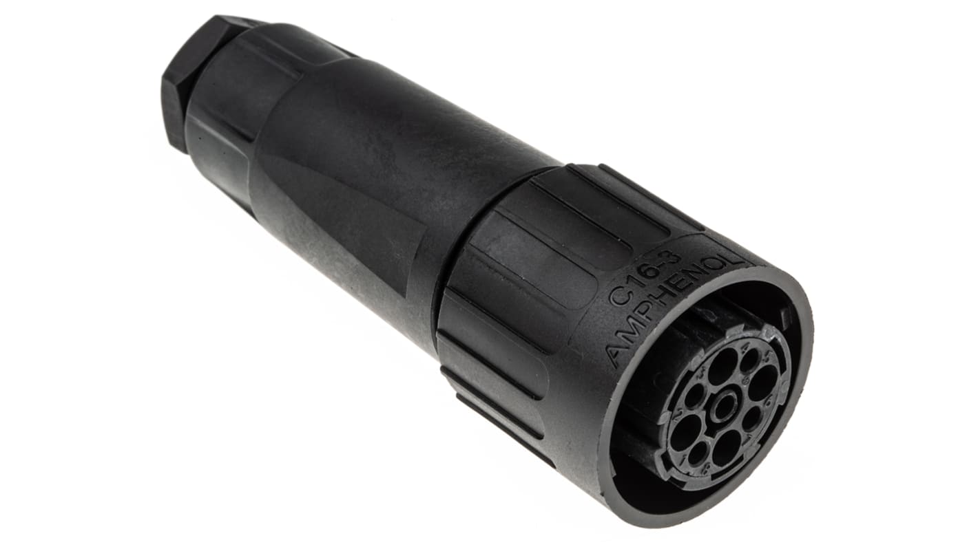 Amphenol Industrial Circular Connector, 8 + PE Contacts, Cable Mount, Socket, Female, IP65, Ecomate C16 Series