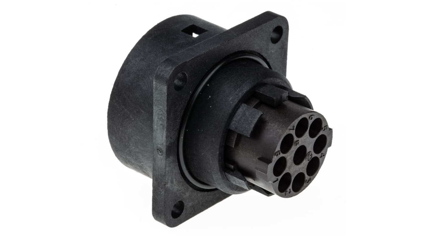 Amphenol Industrial Circular Connector, 8 + PE Contacts, Panel Mount, Socket, Female, IP65, Ecomate C16 Series