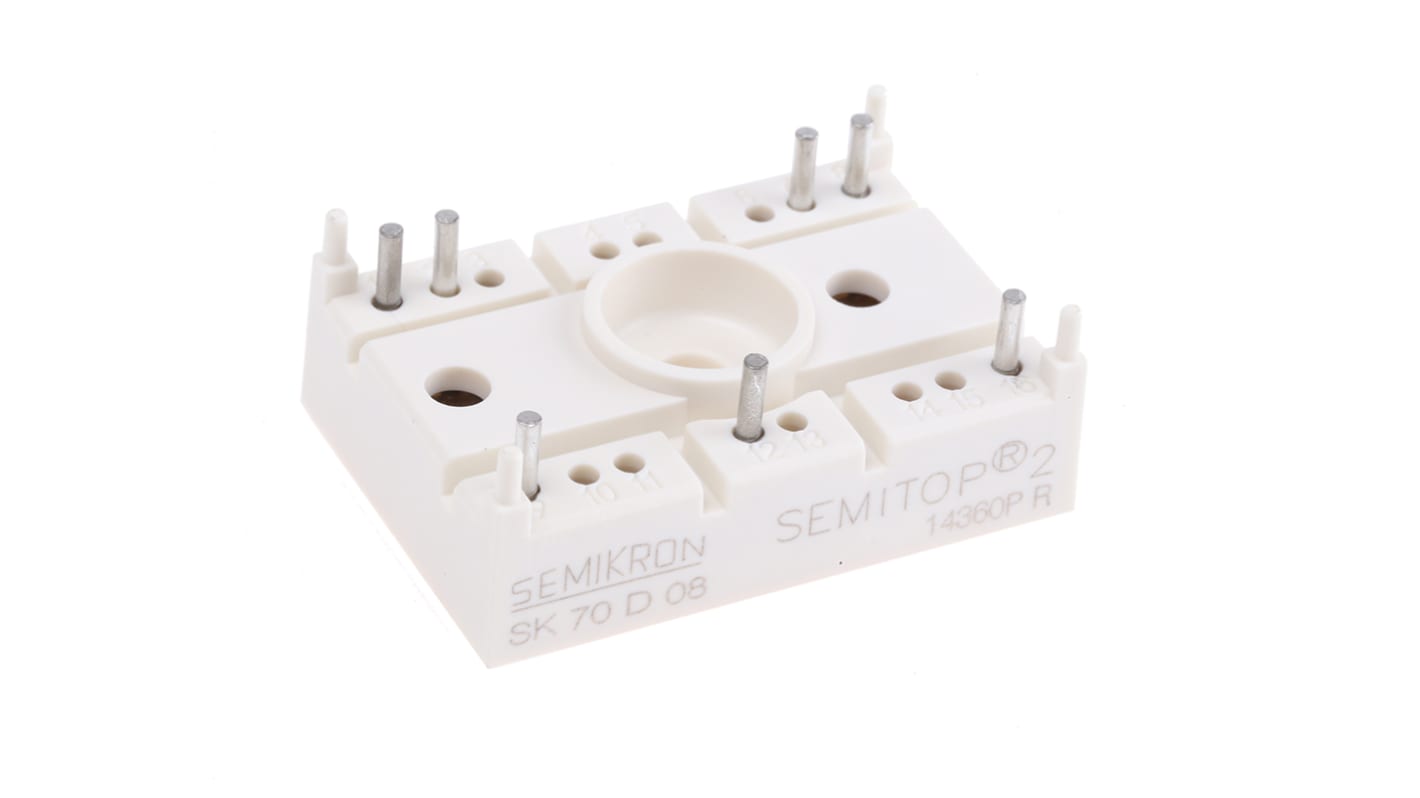 Semikron Danfoss 三相整流桥模块, 70A, 800V, 7针, SEMITOP2, PCB安装, -40°C→+150 °C