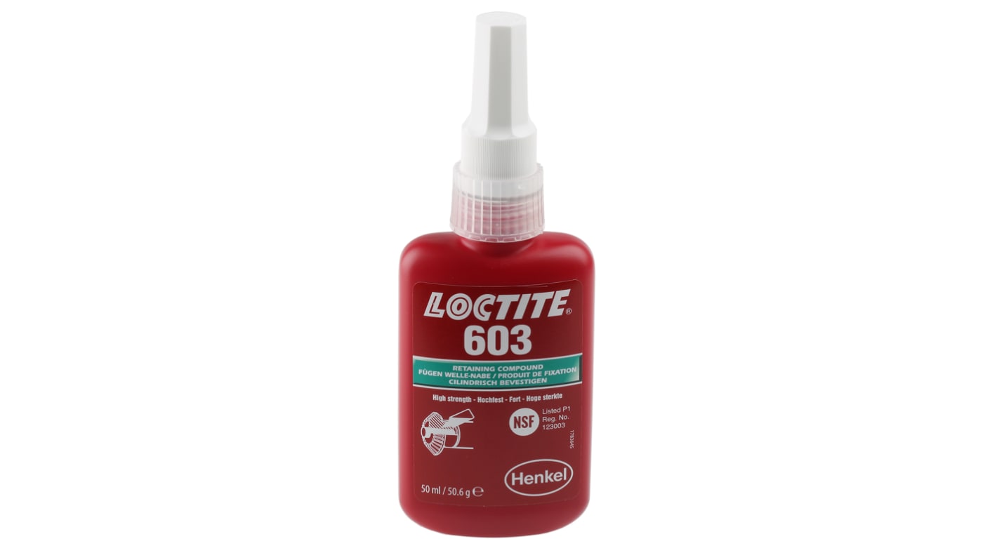 Loctite Green 603 High Strength, Retaining Compound Urethane Methacrylate Liquid Bottle 50 ml, -55 → +150 °C