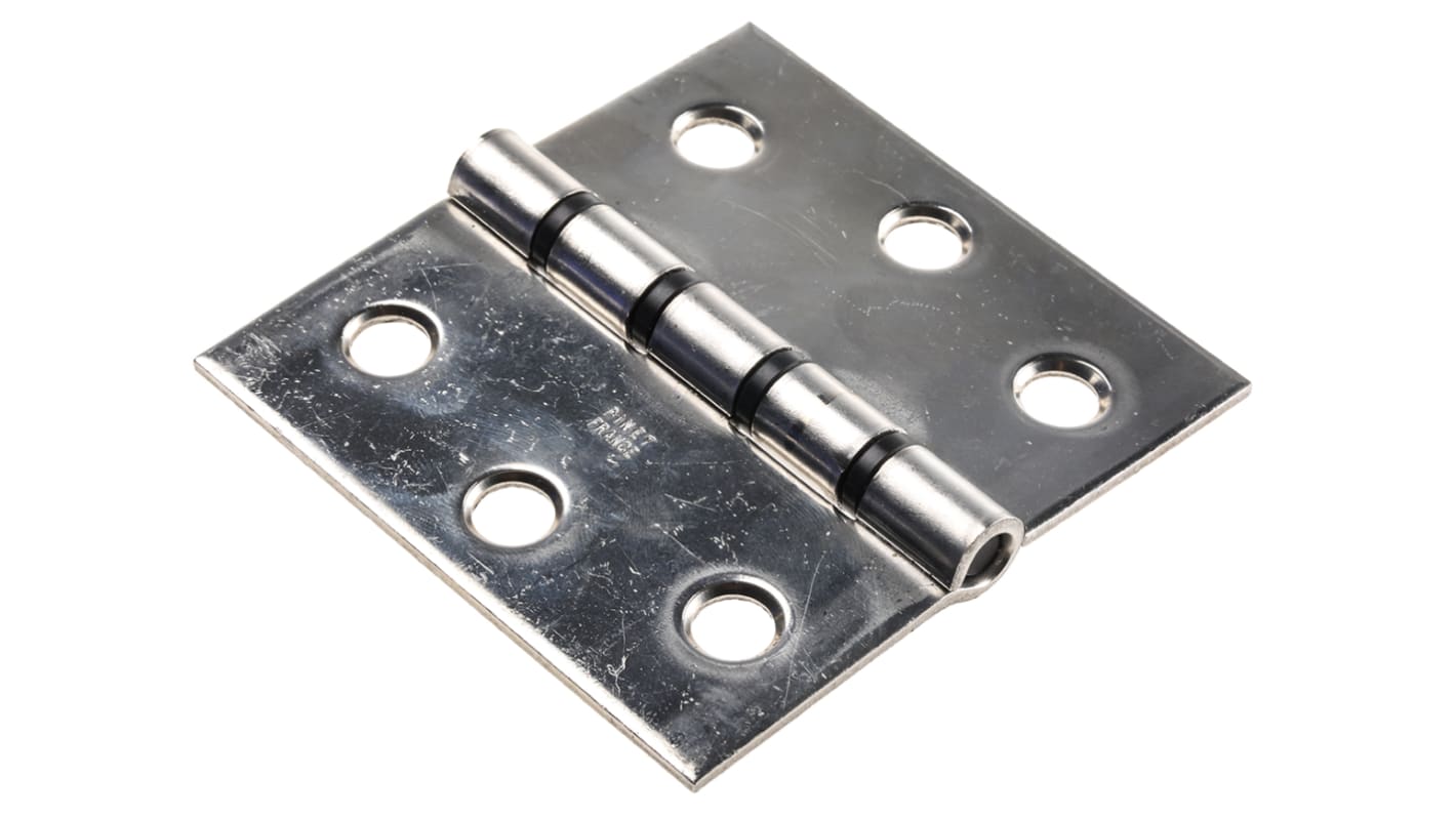 Pinet Stainless Steel Butt Hinge, Screw Fixing, 75mm x 80mm x 2mm