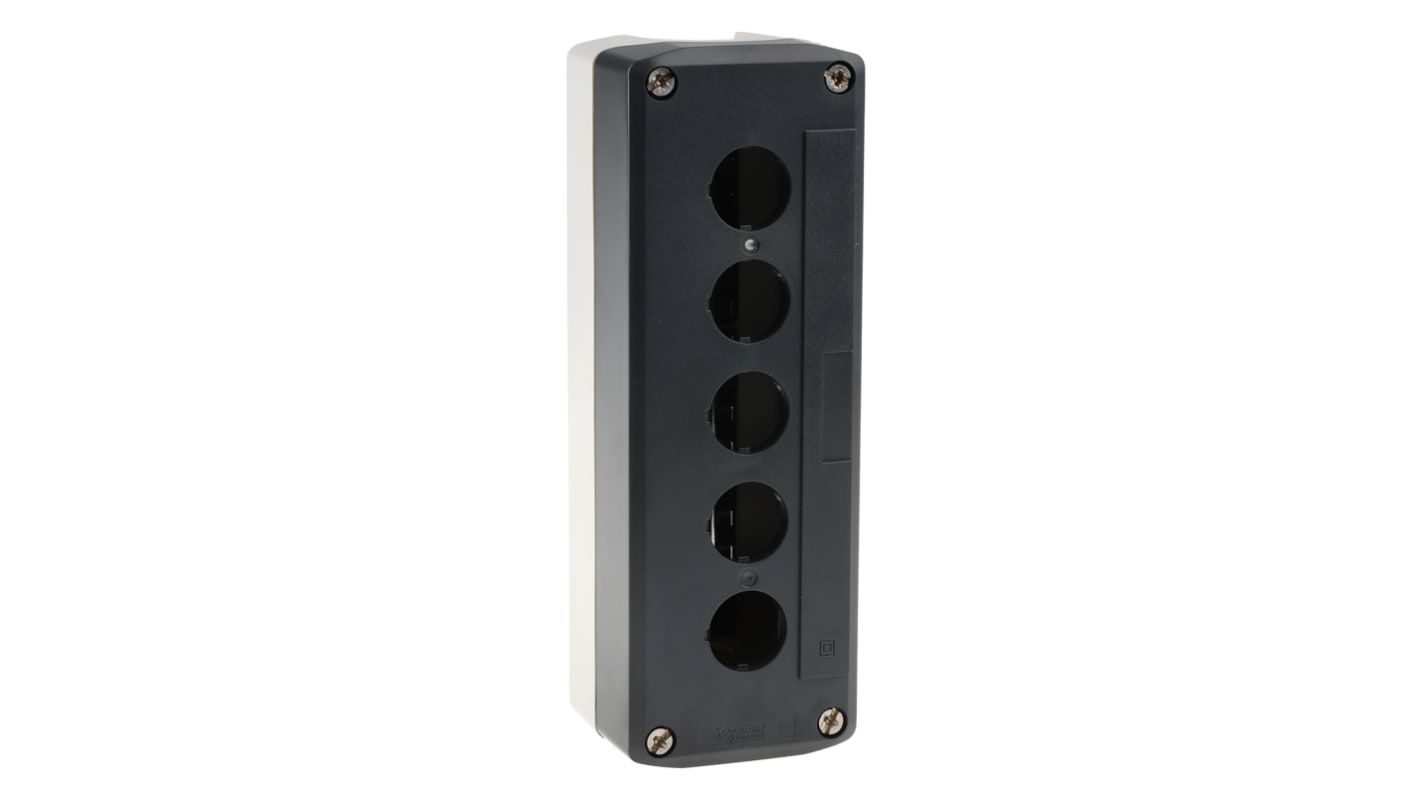 Schneider Electric 5孔按钮盒, Φ22mm孔径, 灰色塑料外壳, IP66, IP67, IP69(IP69K), 最高+70°C, 196mm x 68mm x 53mm, Harmony XALD系列