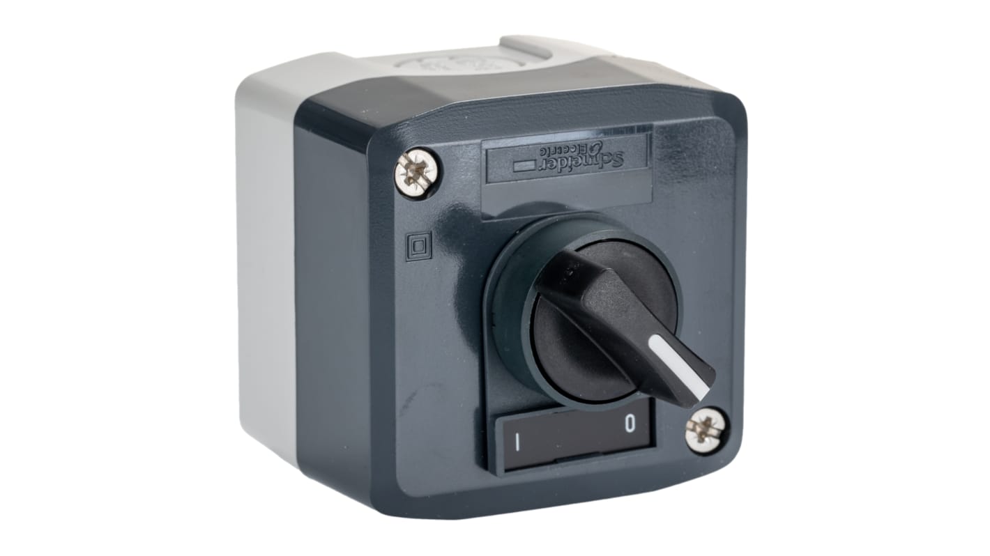 Schneider Electric Start-Stop Control Station Switch - SPST, Polycarbonate, 1 Cutouts, I, O, IP66, IP67, IP69K