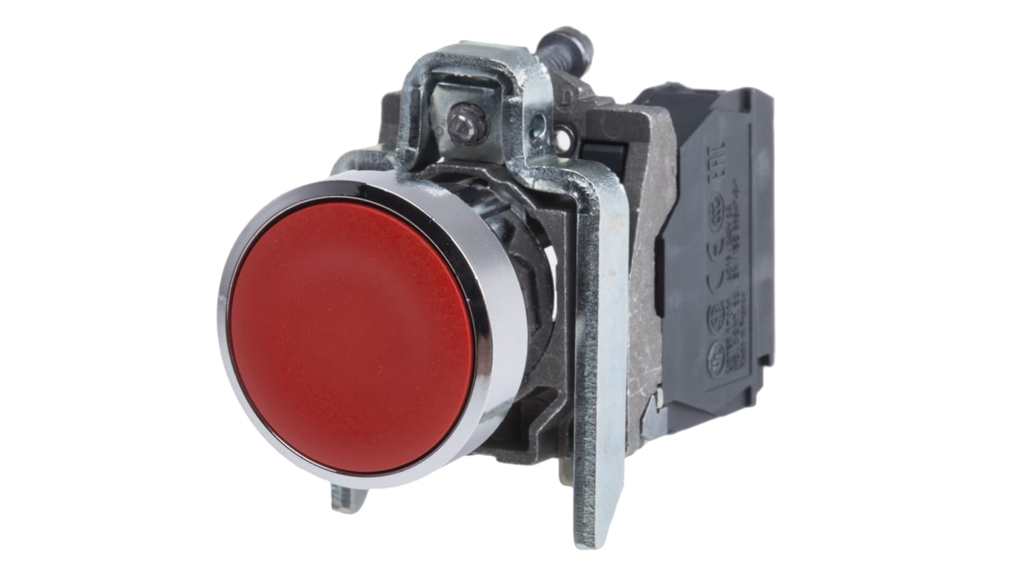 Schneider Electric Harmony XB4 Series Push Button, Panel Mount, 22mm Cutout, 1NC, IP66, IP67, IP69(IP69K)