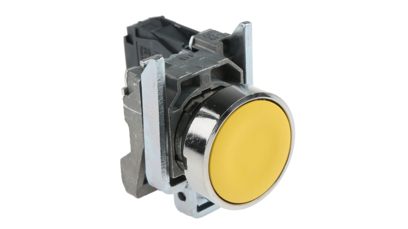 Schneider Electric 按钮, Φ22mm开孔, 面板安装, 黄色圆形, 单刀单掷, IP66, IP67, IP69(IP69K), Harmony XB4系列