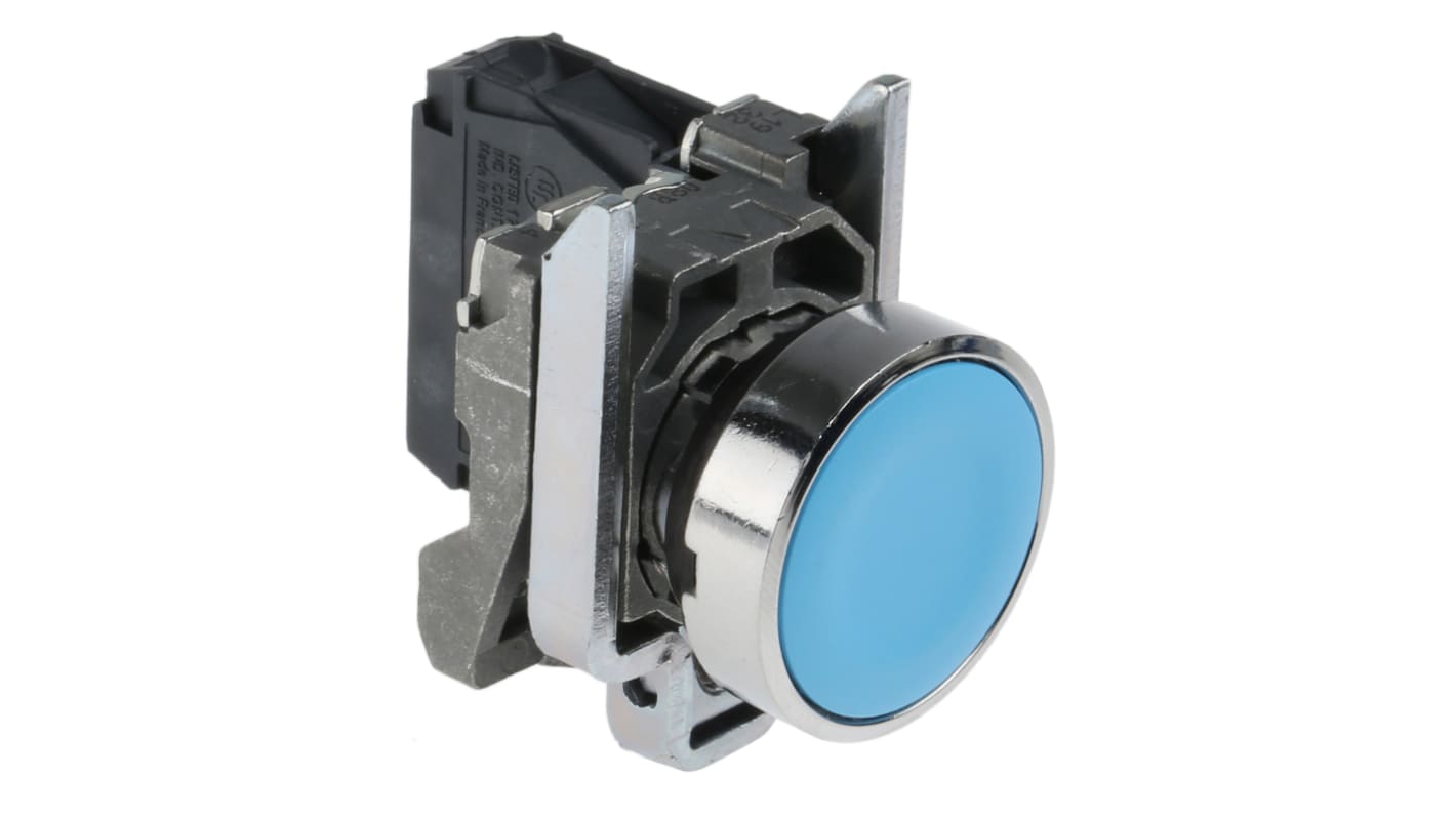 Schneider Electric 按钮, Φ22mm开孔, 面板安装, 蓝色圆形, 单刀单掷, IP66, IP67, IP69(IP69K), Harmony XB4系列