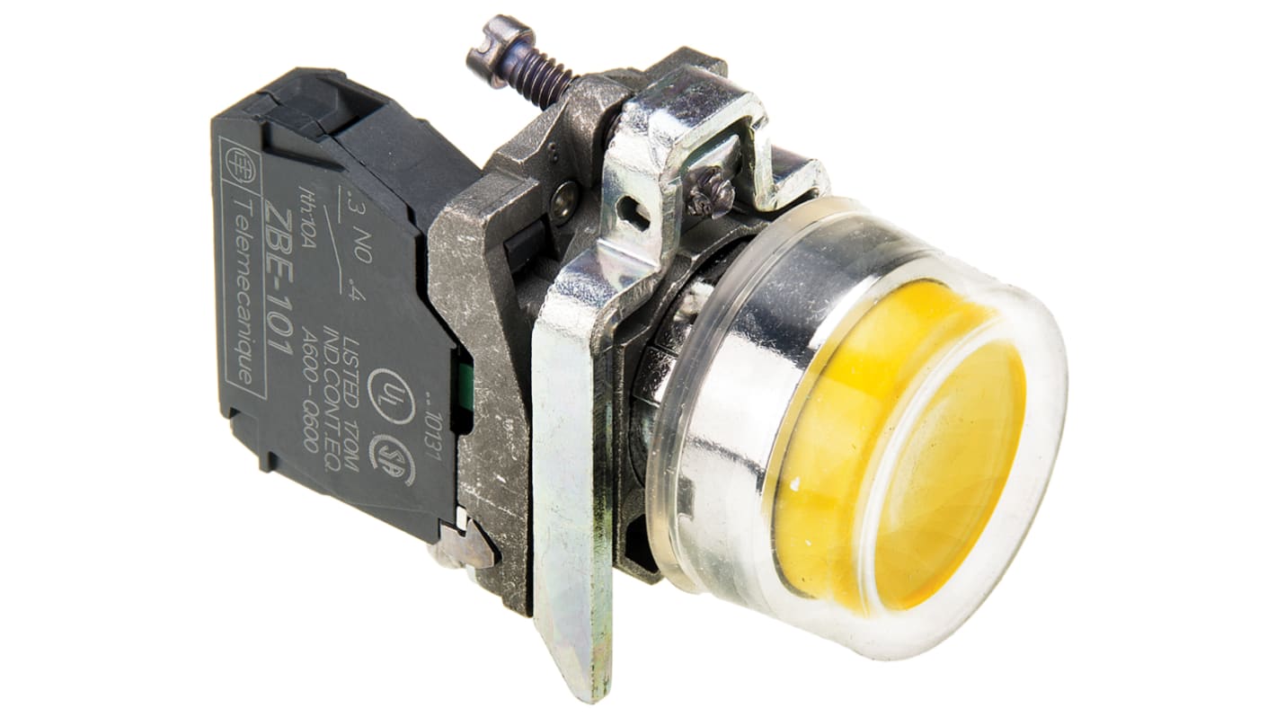 Schneider Electric Harmony XB4 Series Push Button, Panel Mount, 22mm Cutout, SPST, IP66, IP67