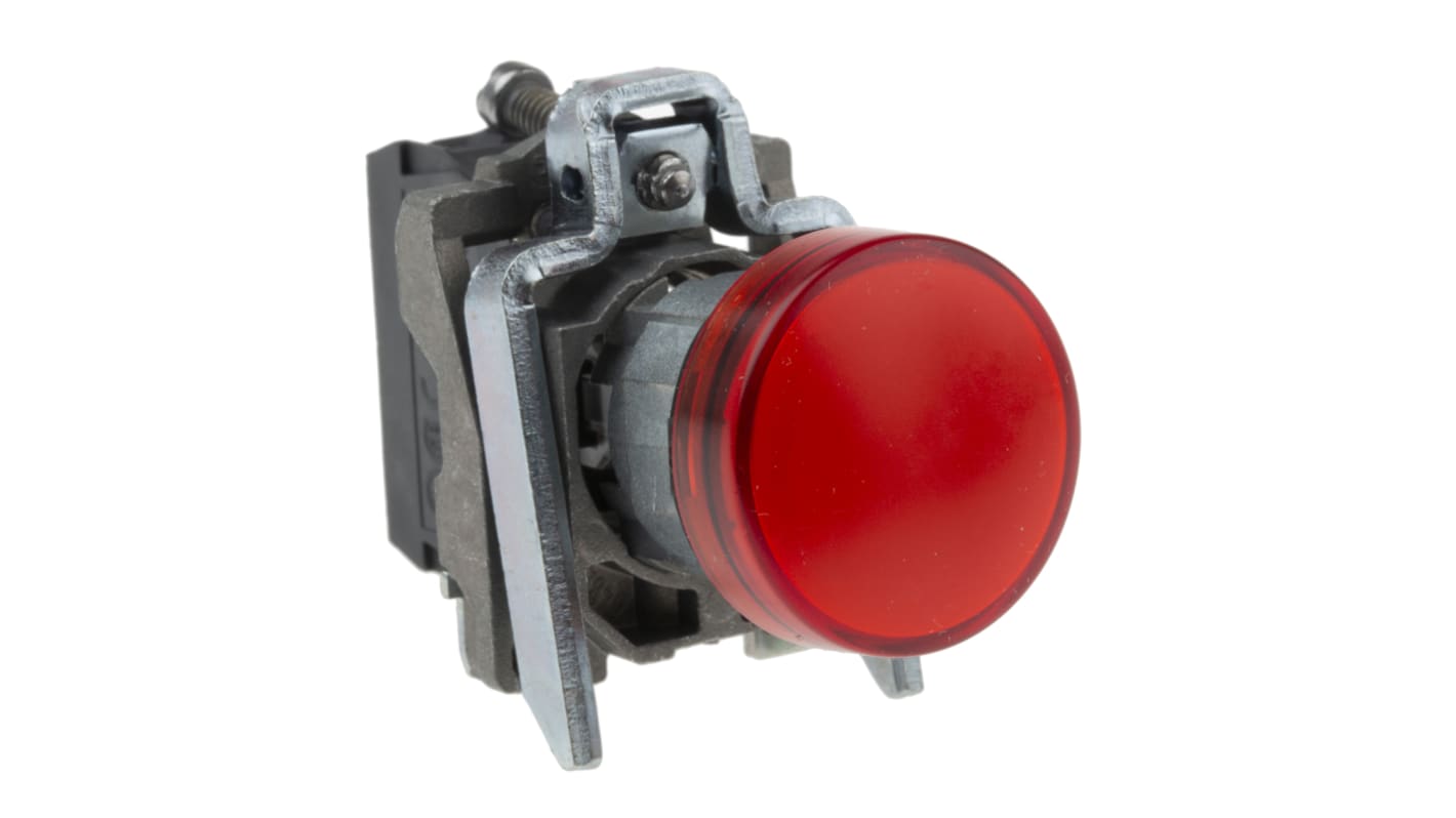 Schneider Electric, Harmony XB4, Panel Mount Red LED Pilot Light, 22mm Cutout, IP66, IP67, IP69(IP69K), 24V ac/dc