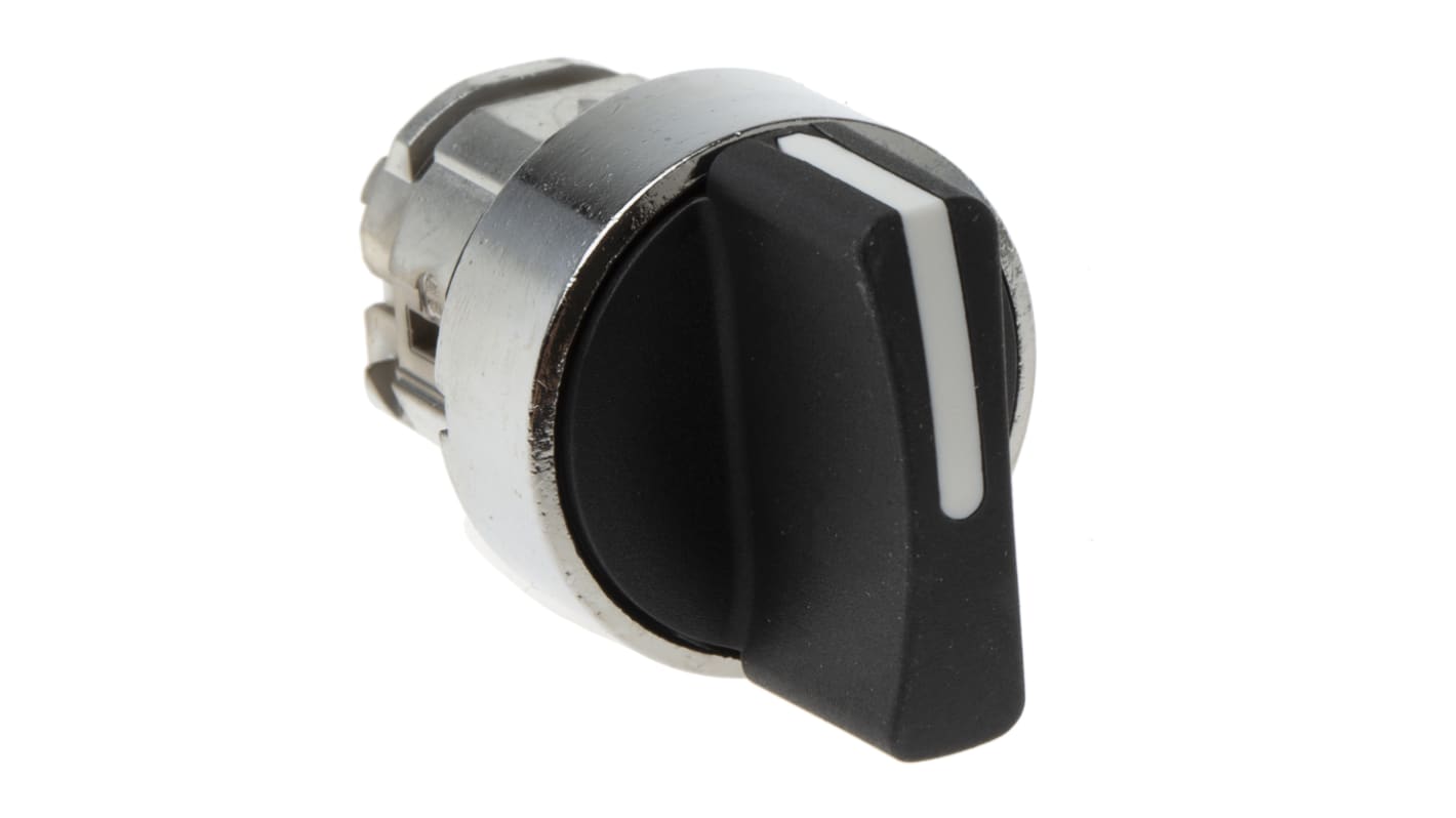 Schneider Electric Harmony XB4 Series 3 Position Selector Switch Head, 22mm Cutout, Black Handle