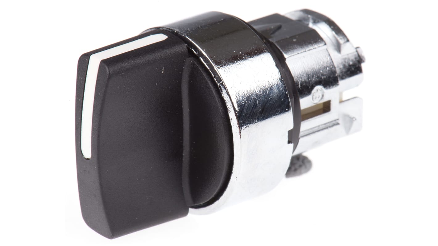 Schneider Electric Harmony XB4 Series 3 Position Selector Switch Head, 22mm Cutout, Black Handle