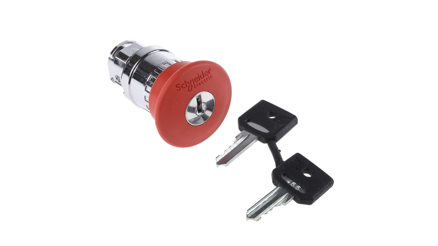 Schneider Electric Harmony XB4 Series, Key Release, Emergency Stop Push Button Head