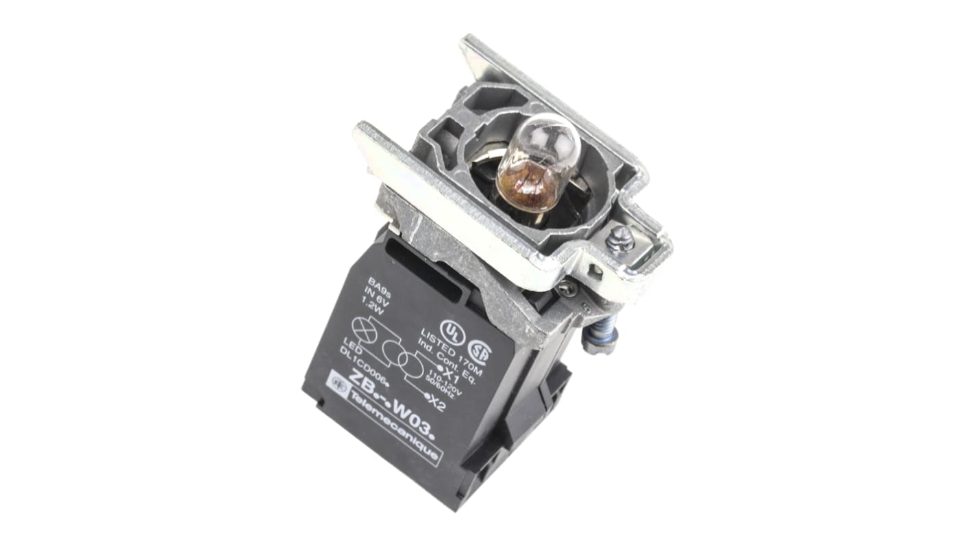 Schneider Electric Harmony XB4 Contact & Light Block - 1NO 1NC Green, 110 → 120 V ac