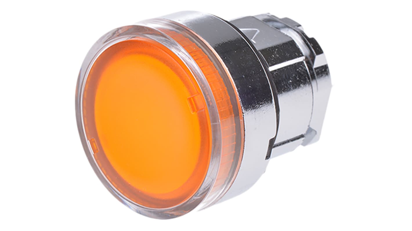 Tête de bouton poussoir Schneider Electric, Harmony XB4 Orange, Ø découpe 22mm, Retour par ressort