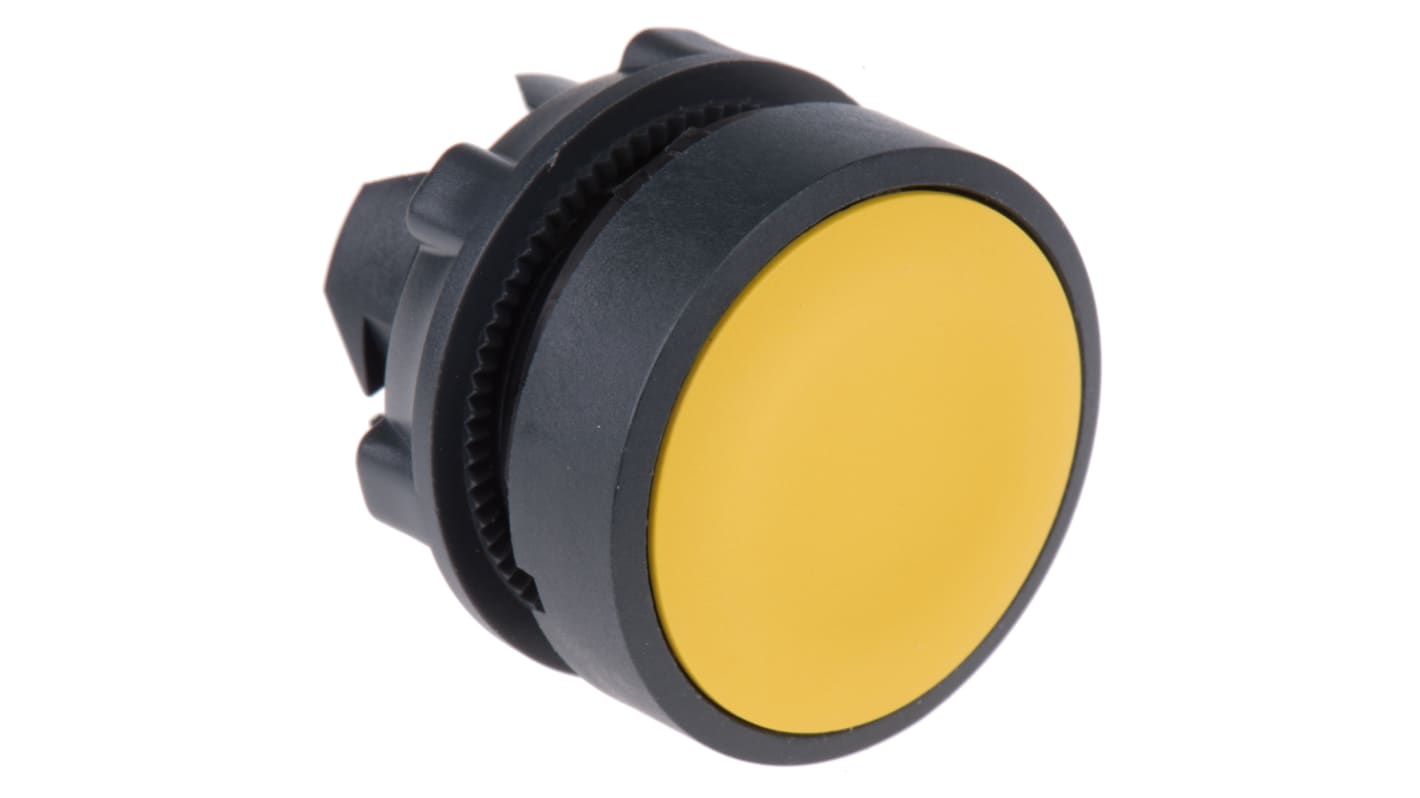 Schneider Electric Harmony XB5 Series Yellow Spring Return Push Button Head, 22mm Cutout, IP66, IP67, IP69K