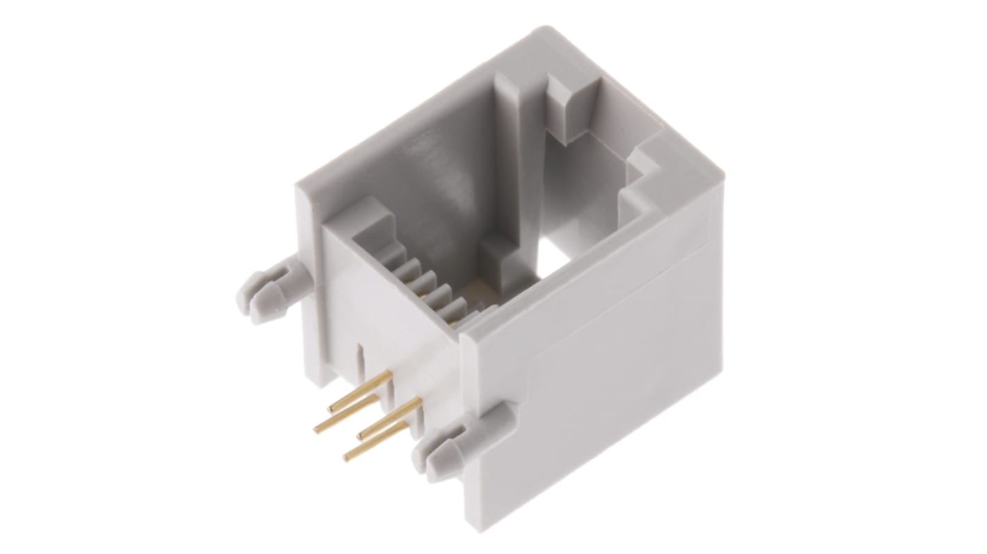 RS PRO RJ11-Steckverbinder Buchse 6P4C-polig PCB abgewinkelt