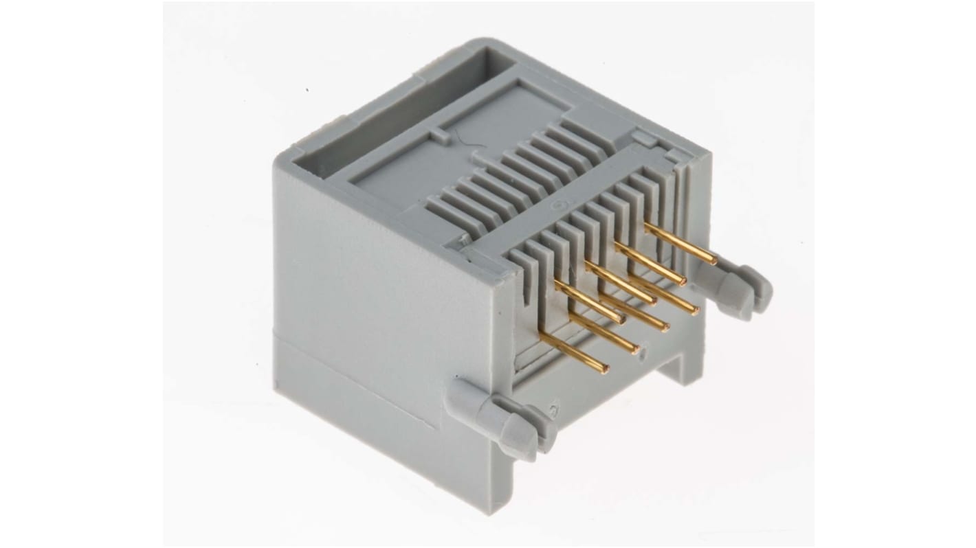 RS PRO RJ45五类接口, PCB安装, 8路, 直角